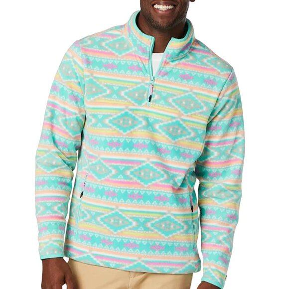 NEW Chubbies Mens XXLThe Flame Comander Quarter Zip Southwestern Fleece Top - Picture 1 of 10